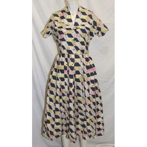 545 - Ladies Vintage Dresses incl. Horrockses black/white dress with matching belt & scarf, Horrockses whi... 