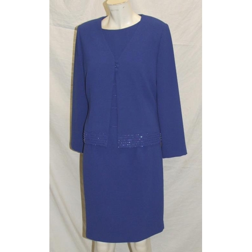 548 - Ladies Clothing incl. Simon Ellis Royal Blue beaded dress with matching jacket size 12, Fosby black ... 