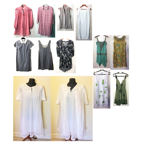 507 - Ladies Vintage & Modern Dresses incl. Karen Millen white dress with green bead detail size 8, All ab... 