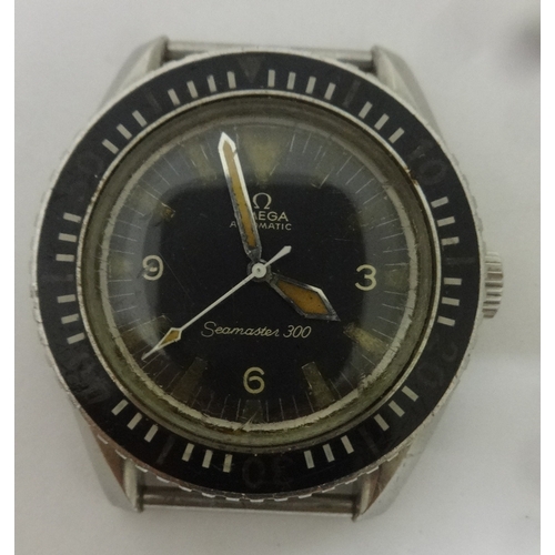 324 - Omega Seamaster 300 Automatic Wristwatch with black dial, painted compass numbers, white sweep secon... 