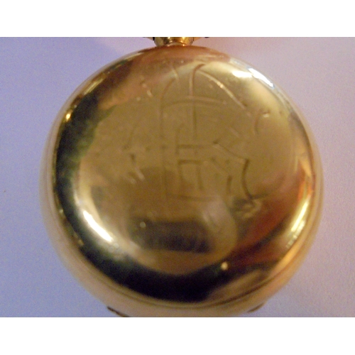 271 - 18ct Gold Sovereign Case with suspension loop, initials to front