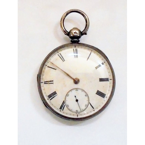 432 - Gents Silver Engine Turned Pocket Watch, in fully hallmarked case, fusee movement, key wind