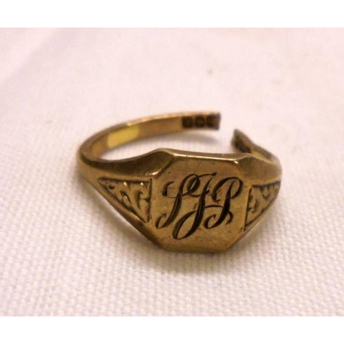 423 - 9ct Gold Signet Ring (a/f)