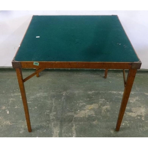 101 - Folding Card Table with green baize top