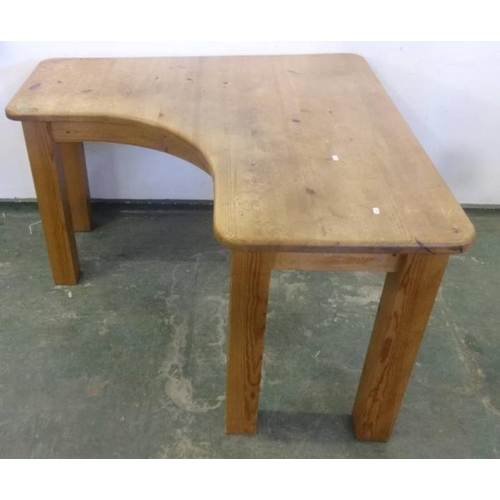 175 - Unusual Pine Corner Table on square section supports