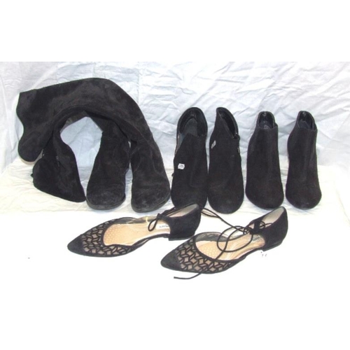 531 - Ladies Boots & Shoes Size 6: Clarks black suede ankle boots, Whistle black suede ankle boots, Next b... 