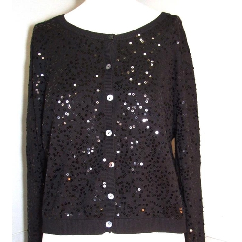 538 - Ladies Knitwear incl. All Saints black short sleeved cardigan, unlabelled black silver studded cardi... 