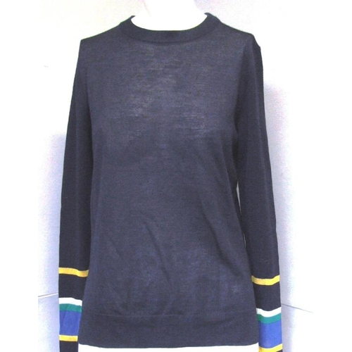 539 - Ladies Knitwear incl. Whistles gold short sleeved cardigan, Whistles navy blue jumper, Karen Millen ... 