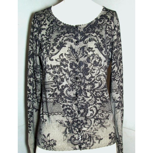 540 - Ladies Knitwear: Monsoon black lace effect cardigan, All Saints beige jumper, Karen Millen black cap... 