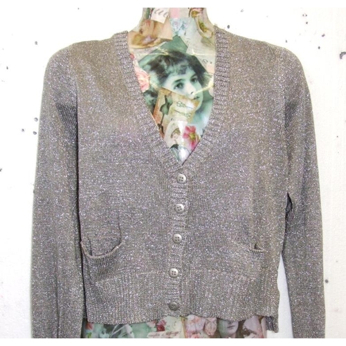 541 - Ladies Knitwear: Whistles silver cardigan, Press & Bastyan black cardigan with sequin flower detail,... 