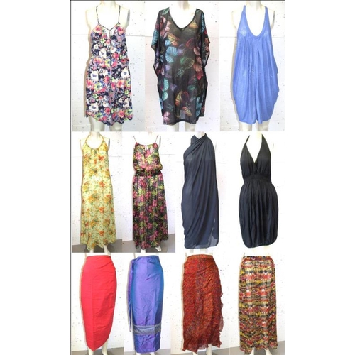 592 - 6 Ladies Sun Dresses incl. H&M, Mylene Klass, 4 skirts & Saress multi-way dress (11)