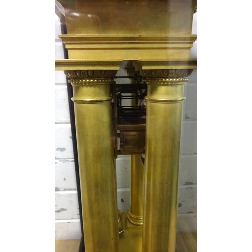 152 - Fine Mid C19th French Gilt Pillar Clock with 8 day 2-train movement striking on half hour, engine tu... 