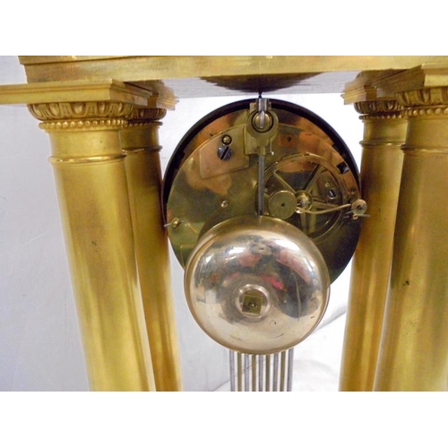 152 - Fine Mid C19th French Gilt Pillar Clock with 8 day 2-train movement striking on half hour, engine tu... 