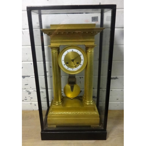 152 - Fine Mid C19th French Gilt Pillar Clock with 8 day 2-train movement striking on half hour, engine tu... 