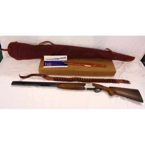 236 - Winchester Model 91 Over/Under 12 Bore Shotgun with gun belt, cleaning kit, accessory pack & carry c... 