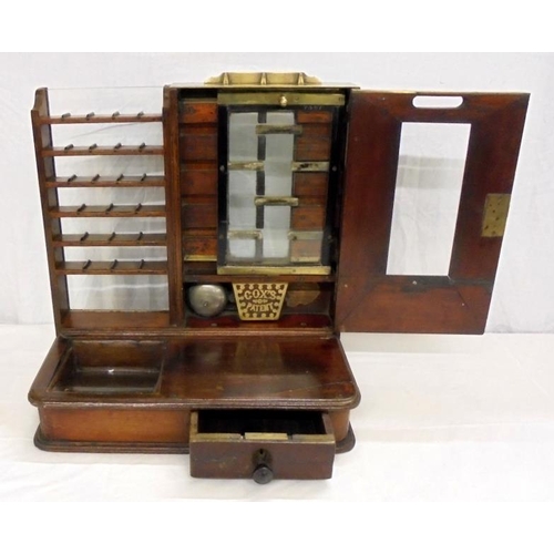 245 - C19th National Cash Register Co. Gold Changer designed by John Cox, 6 shelves with 4 dividers to eac... 