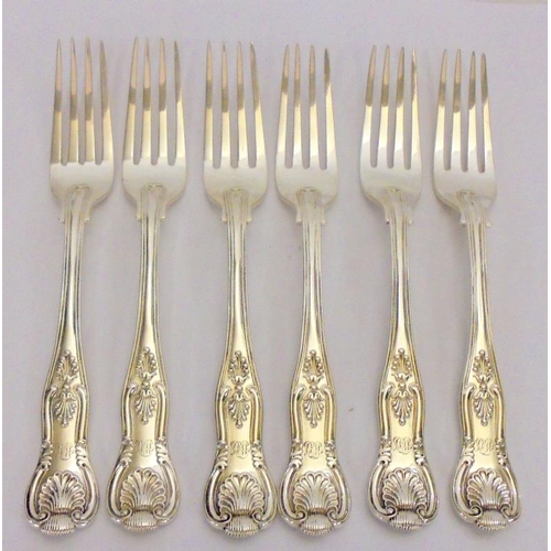 250 - Set 6 C19th George Angel Silver Kings Pattern Dining Forks, London 1840 (6)