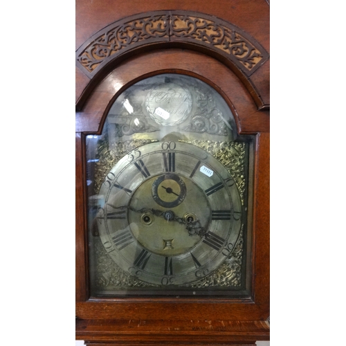 158 - Late C18th Scottish Mahogany Longcase Clock marked R Donaldson Edinburgh, silvered chapter ring, gil... 