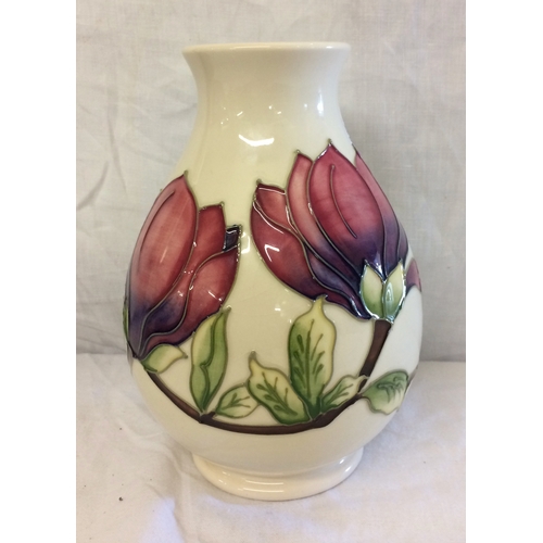 234 - Moorcroft Magnolia Pattern Vase decorated with pink flowers on cream ground, marked to base 75/94 an... 