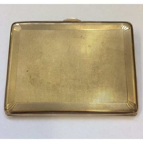 220 - 9ct Gold Engine Turned Cigarette Case, fully hallmarked