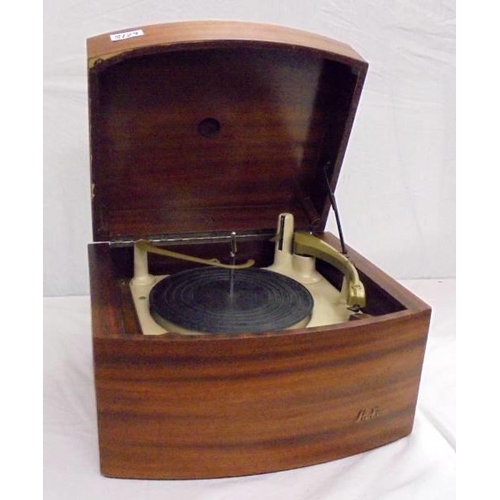 895 - Pye Hi Fi Black Box Record Player in mahogany case with BSR deck with auto changer