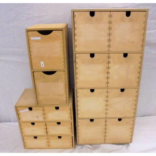 886 - Plywood Drawer Units: 2 Drawer, 6 Drawer & 8 Drawer (3)