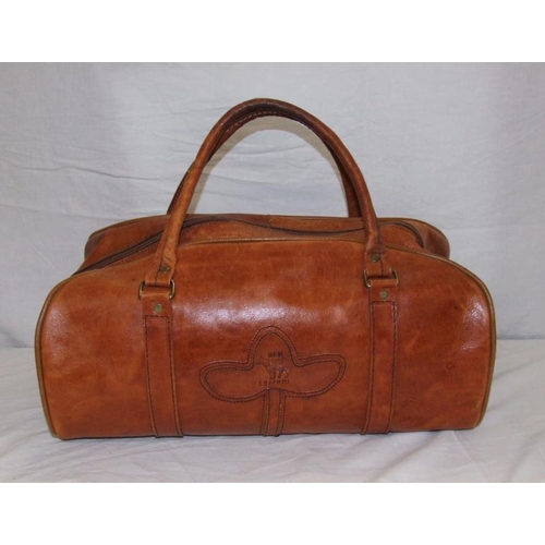 511 - Ben Lhachmi Vintage Tan Leather Holdall