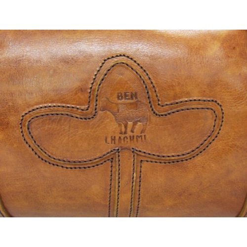 511 - Ben Lhachmi Vintage Tan Leather Holdall