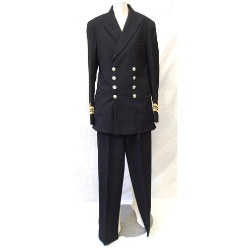 507 - British Navy Lieutenant Commander No. 1 Dress Uniform, labelled Bernard Uniforms Ltd., black wool ja... 