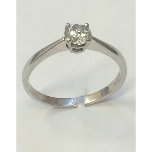 264 - Diamond Solitaire Ring 0.55 Carats set 18ct. white gold size S