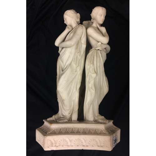 249 - C19th Parian Group 'The 3 Graces' on tricorn base, approx. 15 1/4