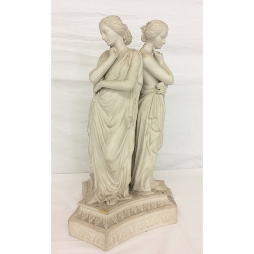 249 - C19th Parian Group 'The 3 Graces' on tricorn base, approx. 15 1/4