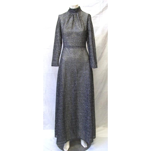 527 - Ladies Vintage Clothing: Wallis brown/black chiffon dress, Fashion Mouse 70s Victorian style maxi dr... 