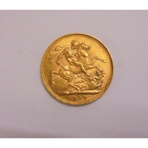 212 - C19th Victorian Gold Sovereign 1900