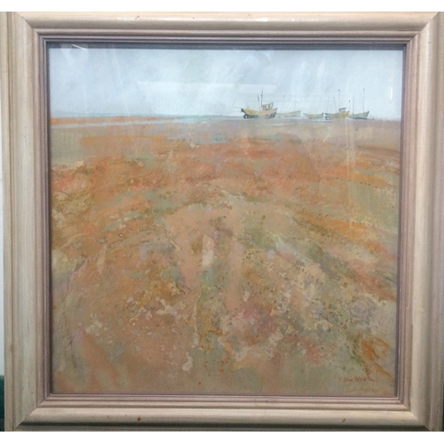 180 - C20th Pastel 'Beach Kent' by GJ Blockley, exhibited at the Pastel Society 1988, approx. 19 1/2