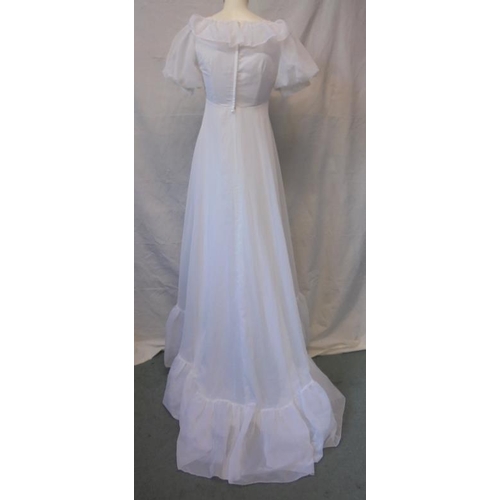 542 - Vintage Victorian Style Wedding Dress, polyester/nylon, labelled size 10