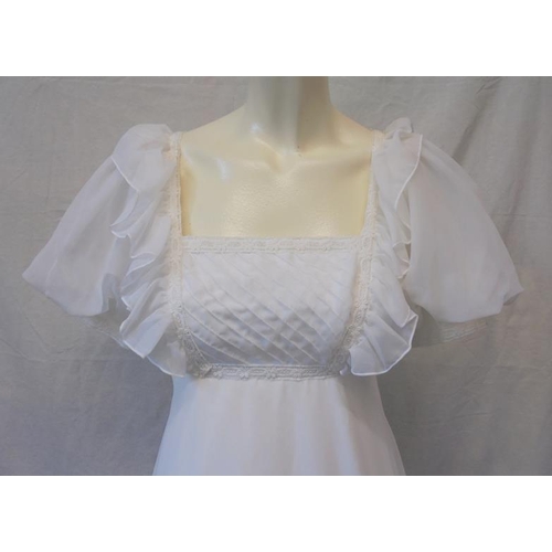 542 - Vintage Victorian Style Wedding Dress, polyester/nylon, labelled size 10