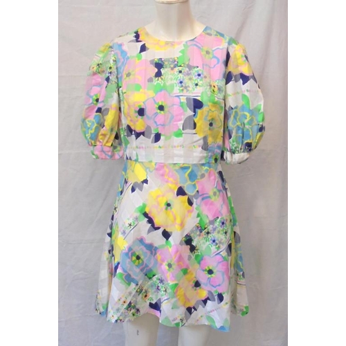 543 - Ladies Vintage Dresses: Richard Shops blue floral maxi, pink/yellow floral mini, Sixth Sense red flo... 