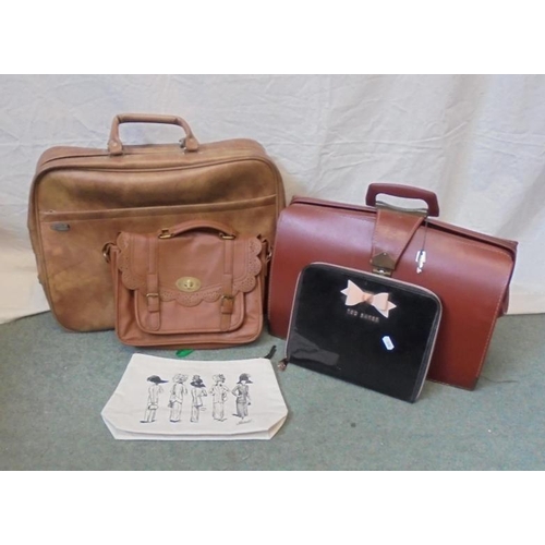 544 - Antler Vinyl Suitcase, Tan Briefcase, Ted Baker tablet cover, Handbag with pierced detail, Alphabet ... 