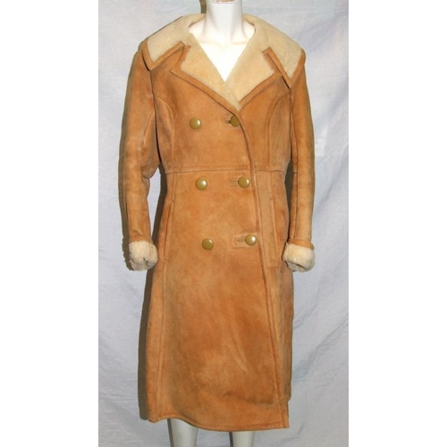 500 - Ladies Vintage Sheepskin Leather Coat labelled Stewart Hunt Sydney, size 10 & Nieman Marcus Viyella ... 