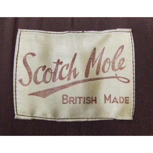 536 - Ladies Vintage Moleskin Coat labelled 'Scotch Mole Made In England'