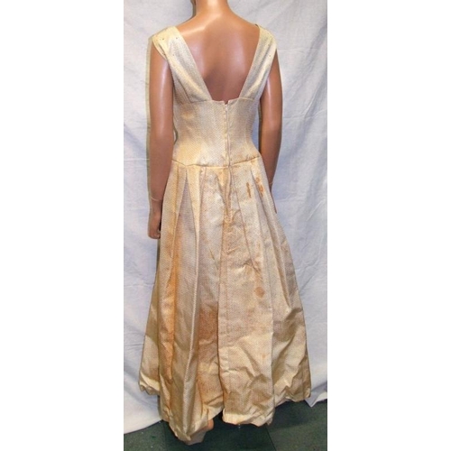 547 - Ladies Vintage 1950s Ball Gown, labelled John Selby London, acetate lined bodice, pellon underskirt,... 