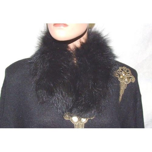 552 - Vintage Black Fox? Fur Collar, Coney Fur Stole & Marten? Fur Stole (3)