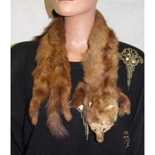 552 - Vintage Black Fox? Fur Collar, Coney Fur Stole & Marten? Fur Stole (3)