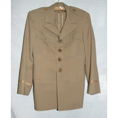 557 - Mens Khaki Army Jacket labelled 'Regulation Army Officers Uniform' & Jacket made from greatcoat labe... 