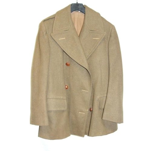 557 - Mens Khaki Army Jacket labelled 'Regulation Army Officers Uniform' & Jacket made from greatcoat labe... 