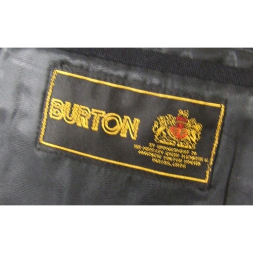 558 - Mens Black Wool Dress/Dinner Suit labelled Burtons Made In England, jacket approx. 44