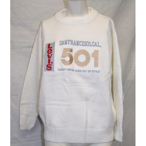 509 - As New Benetton Jumpers yellow & purple, Levis 501 white jumper & 2 As New Speedo zip up jackets (5)