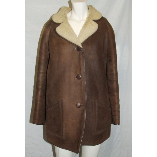 524 - Ladies Suede Sheepskin Jacket & Suede Sheepskin Coat labelled Richard Draper (2)