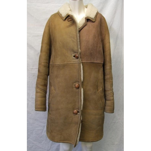 524 - Ladies Suede Sheepskin Jacket & Suede Sheepskin Coat labelled Richard Draper (2)